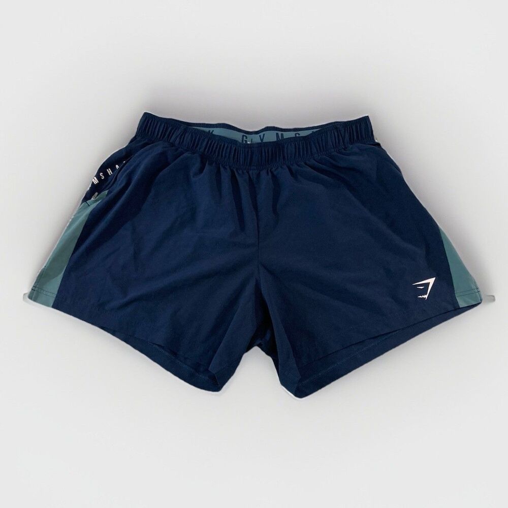 Gymshark Sport Shorts Mens XXXL Blue 5.5 Inseam Athletic Gym Running Zip Pocket
